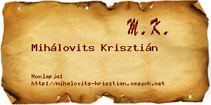 Mihálovits Krisztián névjegykártya